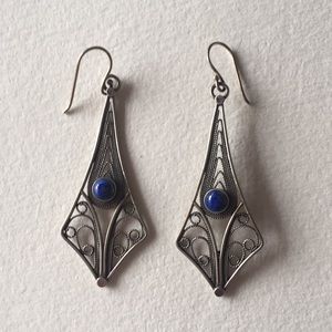 Sterling silver bohemian drop earrings